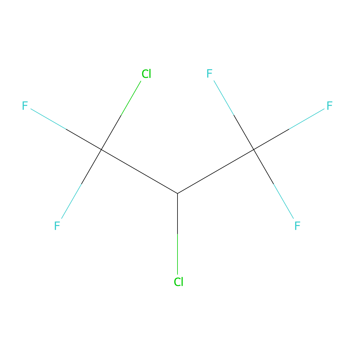 1,2-Dichloro-1,1,3,3,3-pentafluoropropane molecular structure, CAS 127564-92-5