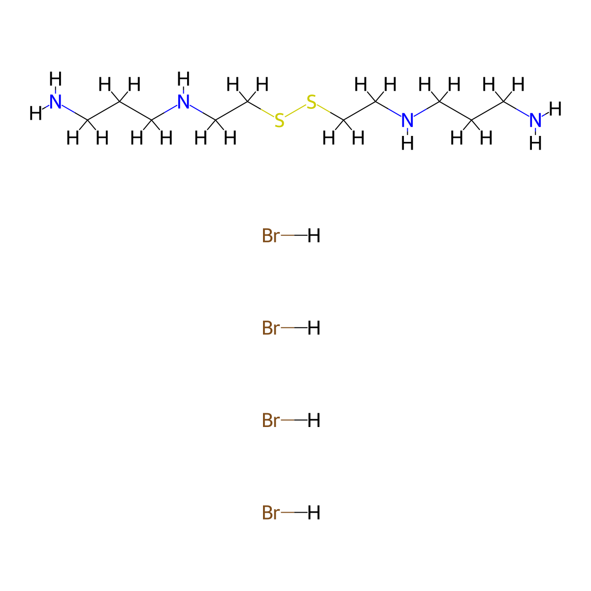 Bis[2-(3-aminopropylamino)ethyl]disulfide Tetrahydrobromide molecular structure, CAS 127565-72-4