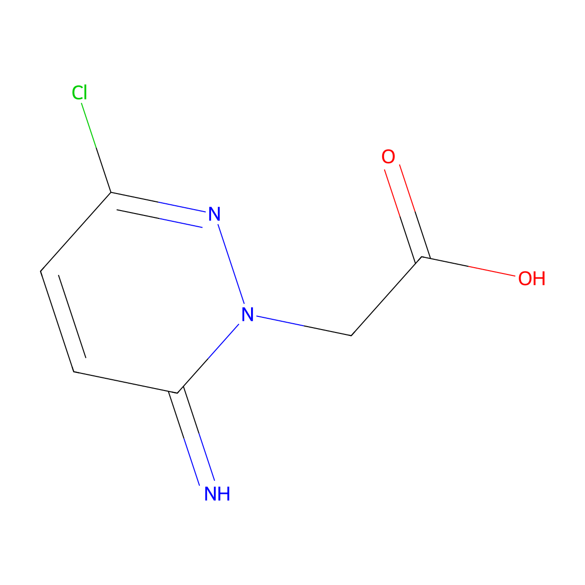 6-Chloro-3-imino-2,3-dihydropyridazine-2-acetic acid molecular structure, CAS 127566-18-1