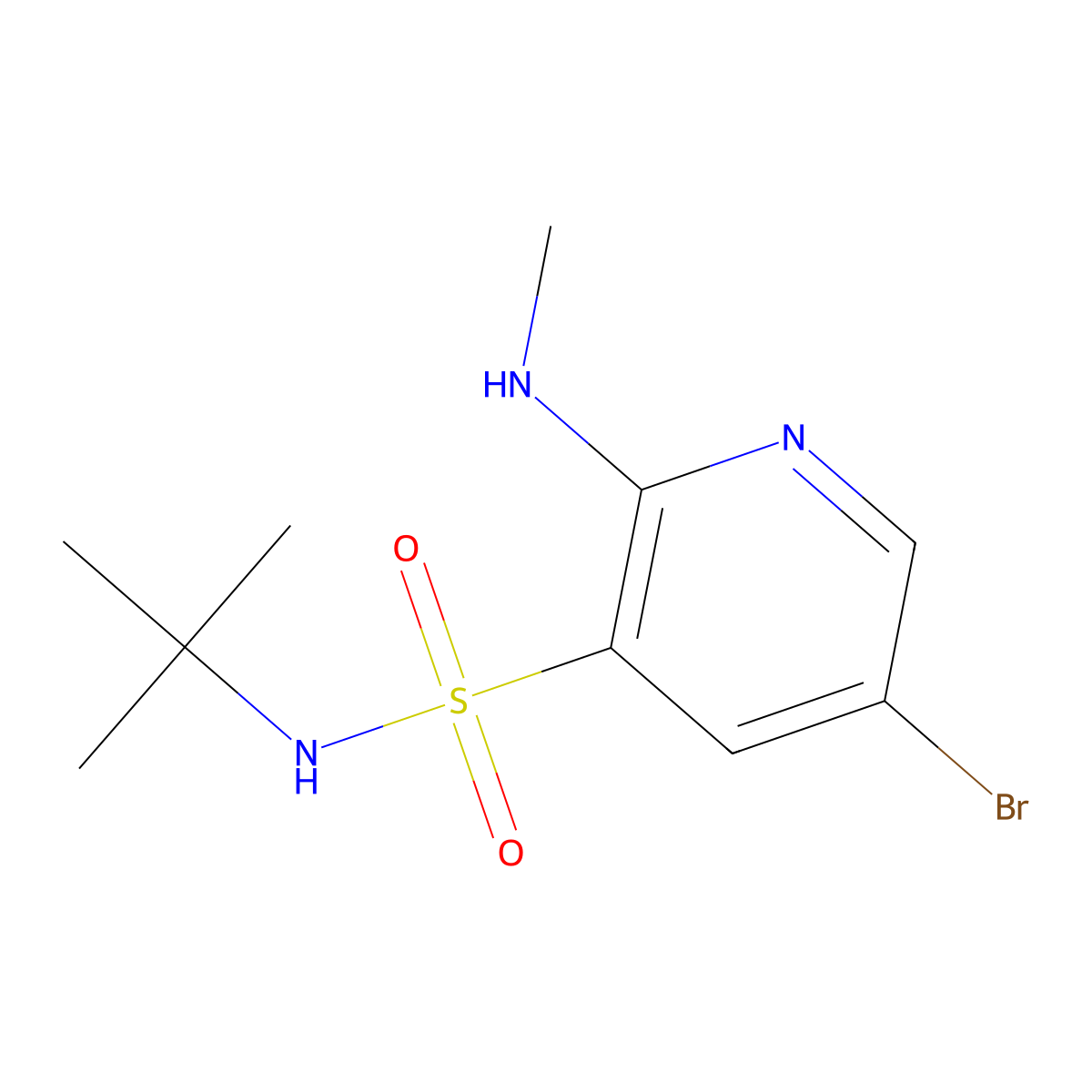 5-Bromo-N-(tert-butyl)-2-(methylamino)pyridine-3-sulfonamide molecular structure, CAS 1275661-58-9