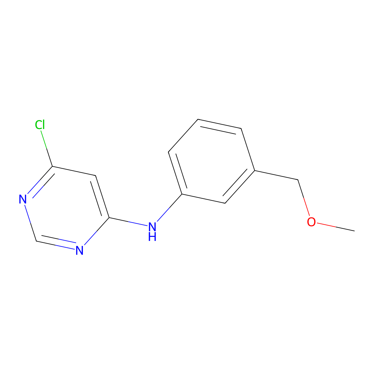 6-chloro-N-[3-(methoxymethyl)phenyl]pyrimidin-4-amine molecular structure, CAS 1275675-47-2
