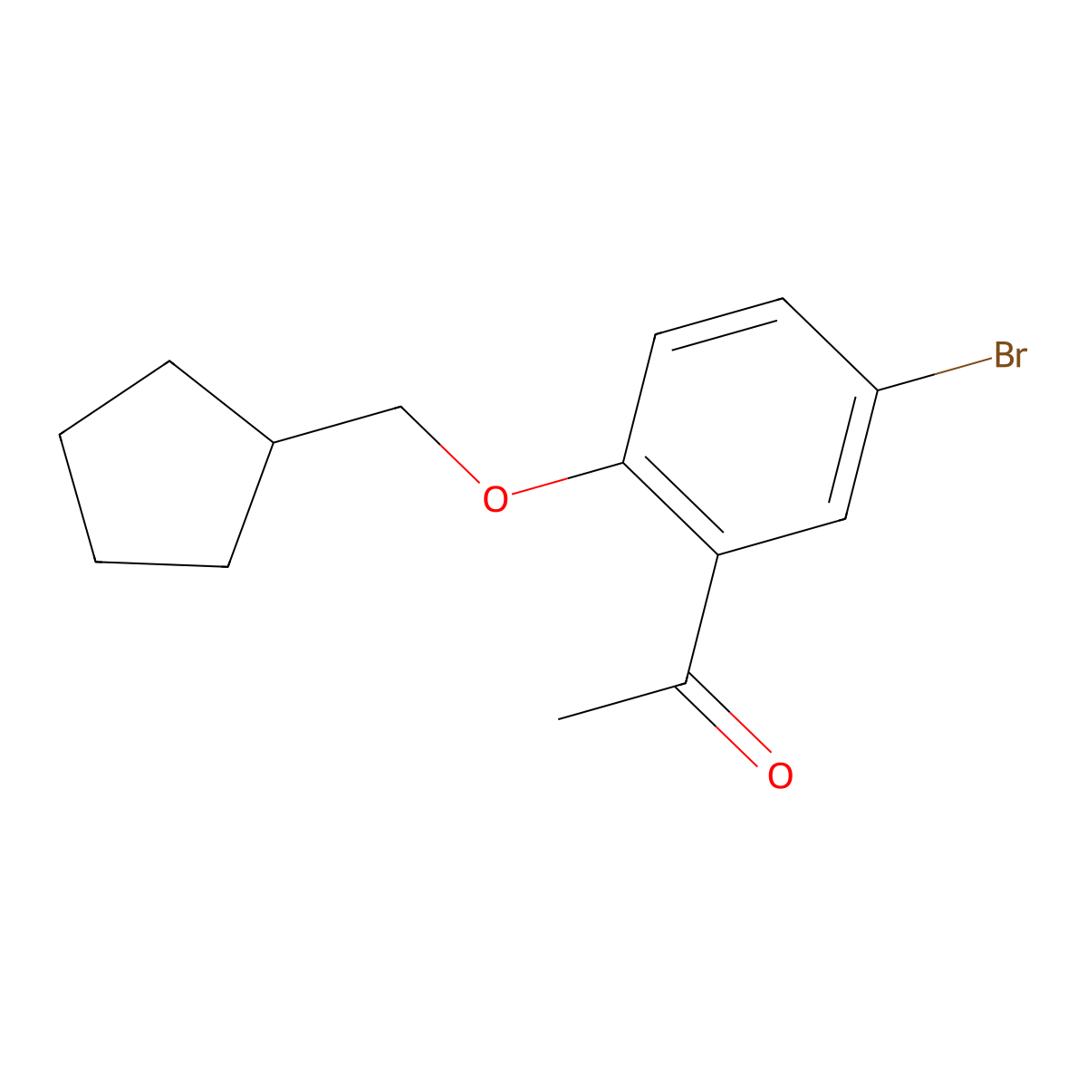 1-[5-Bromo-2-(cyclopentylmethoxy)phenyl]ethan-1-one molecular structure, CAS 1275676-68-0