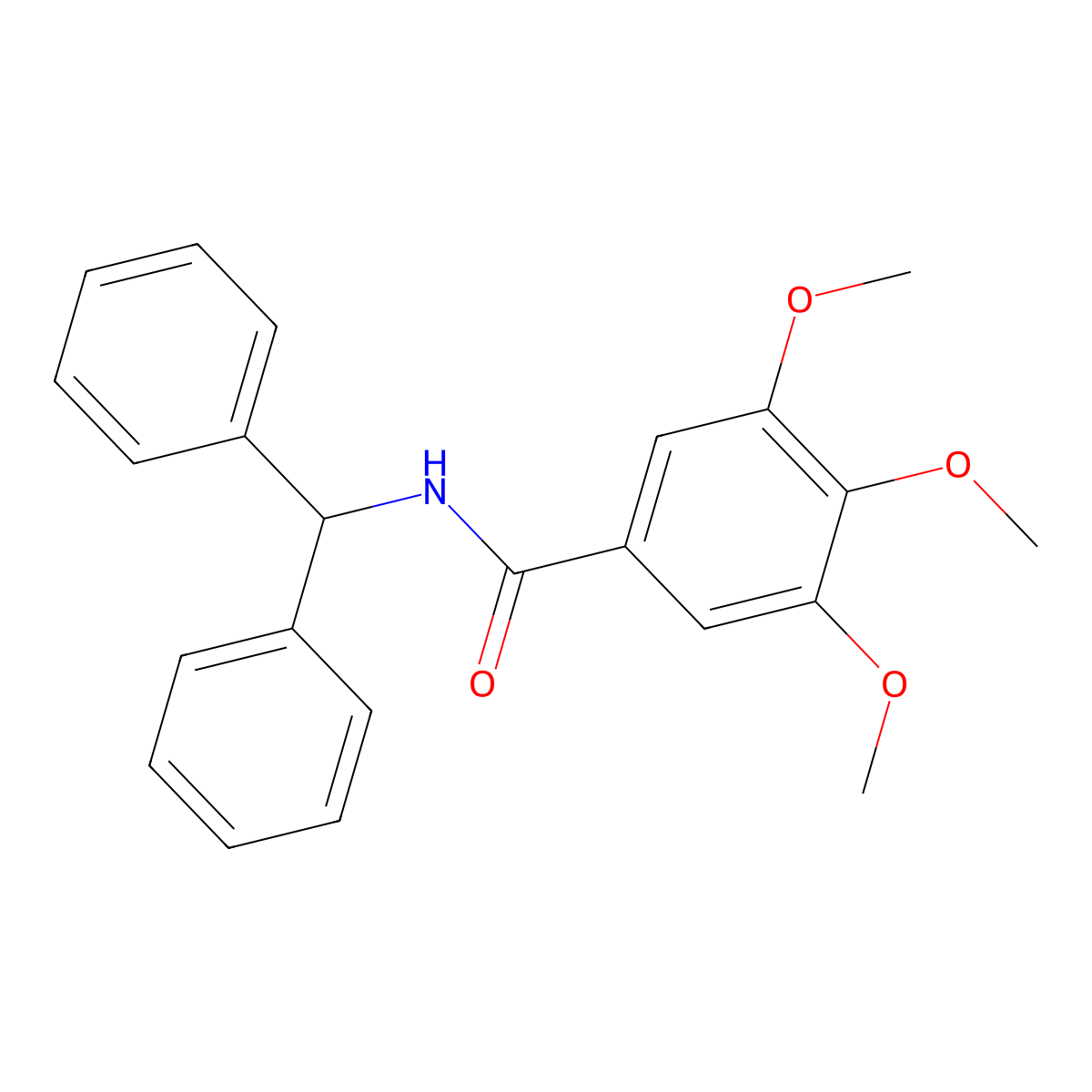 N-benzhydryl-3,4,5-trimethoxybenzamide molecular structure, CAS 127568-44-9