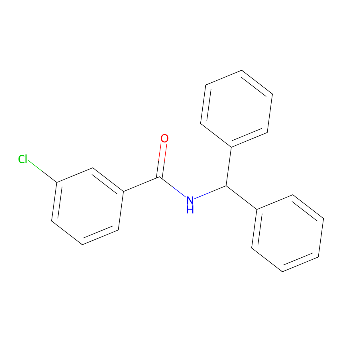 N-Benzhydryl-3-chlorobenzamide molecular structure, CAS 127568-46-1