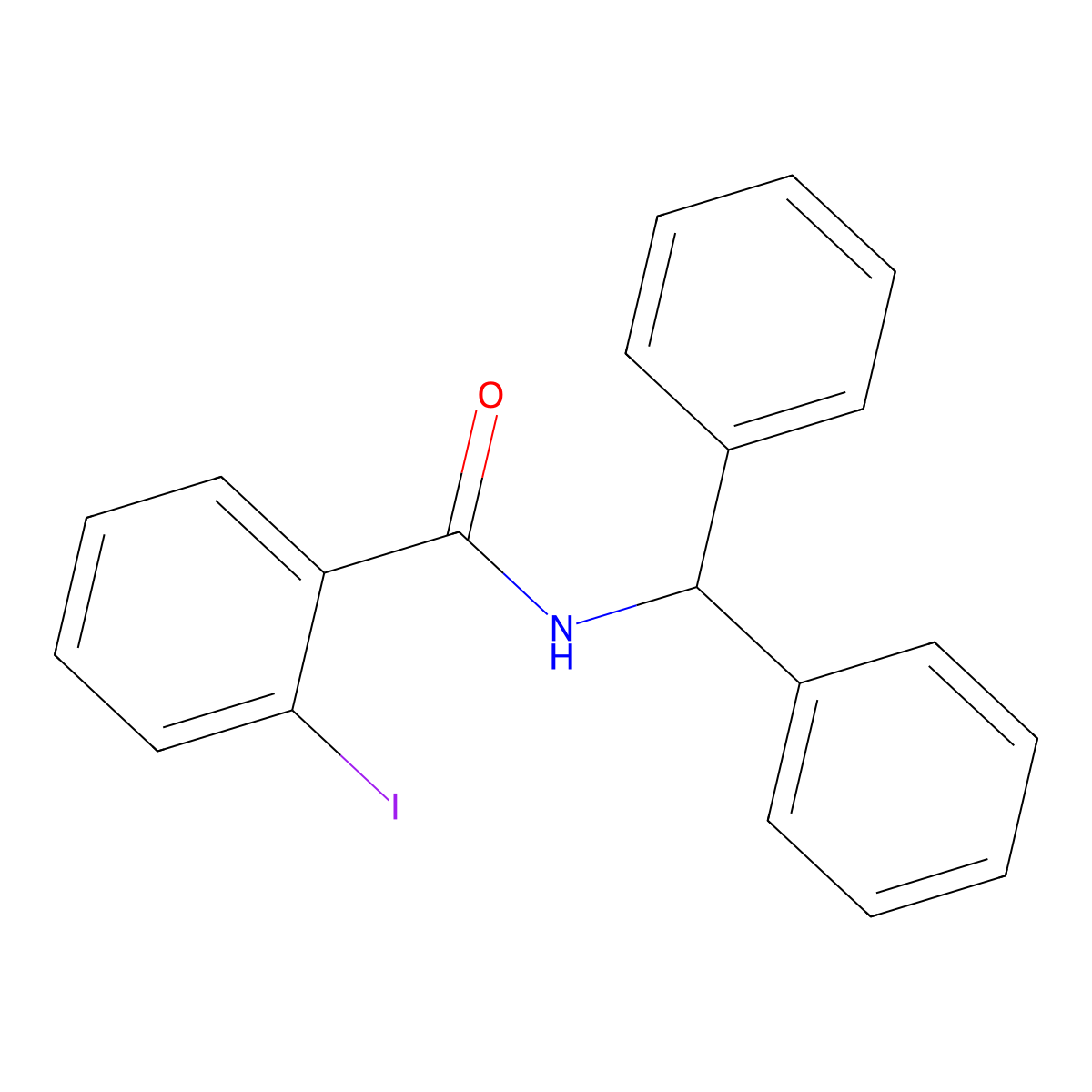 N-(diphenylmethyl)-2-iodobenzamide molecular structure, CAS 127568-47-2