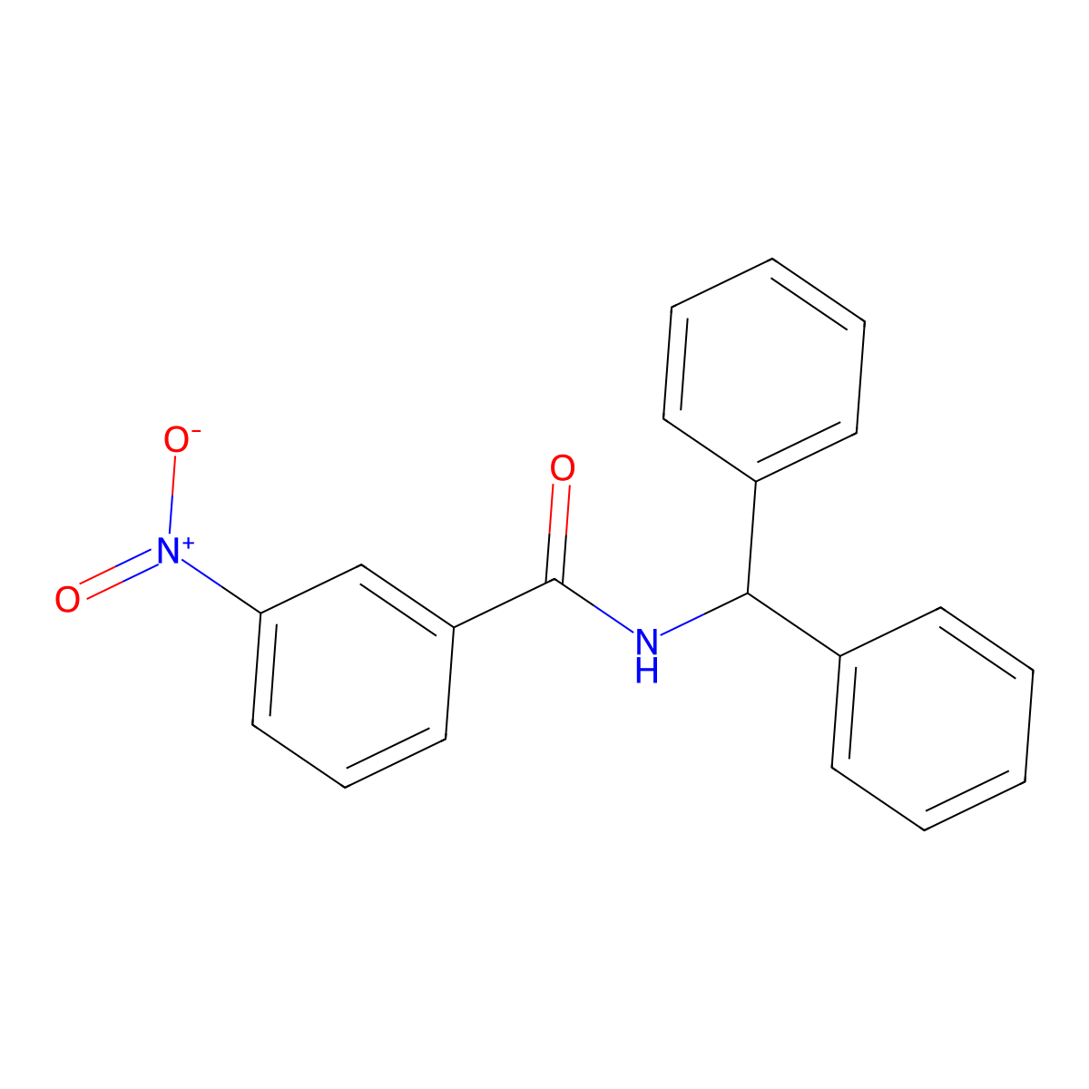 N-benzhydryl-3-nitrobenzamide molecular structure, CAS 127568-49-4