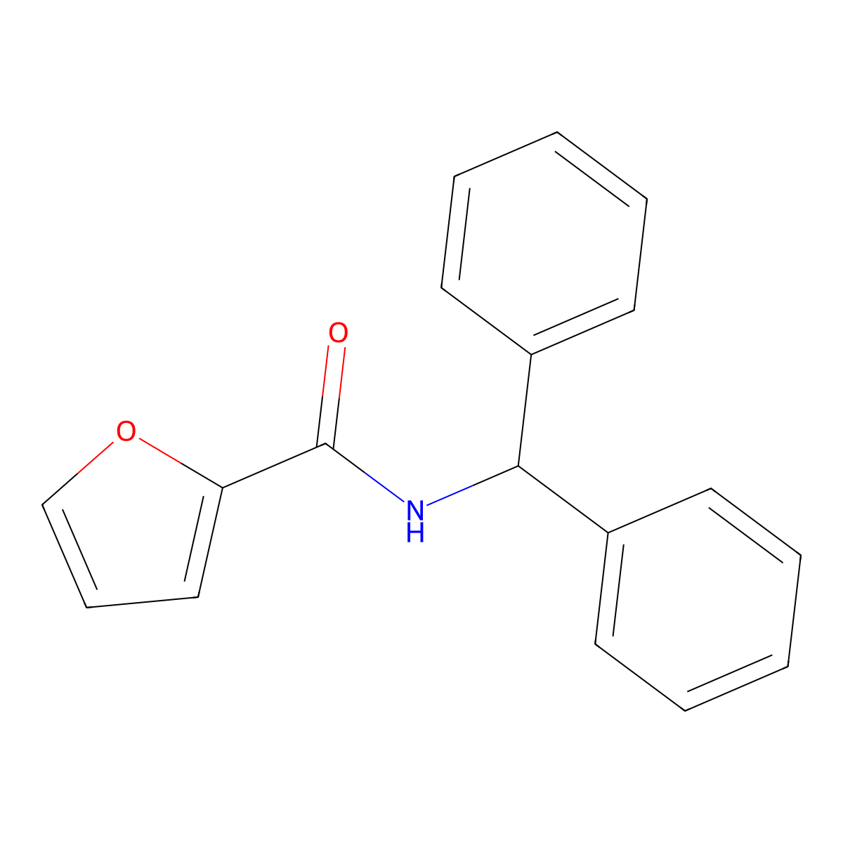 N-(diphenylmethyl)furan-2-carboxamide molecular structure, CAS 127568-50-7