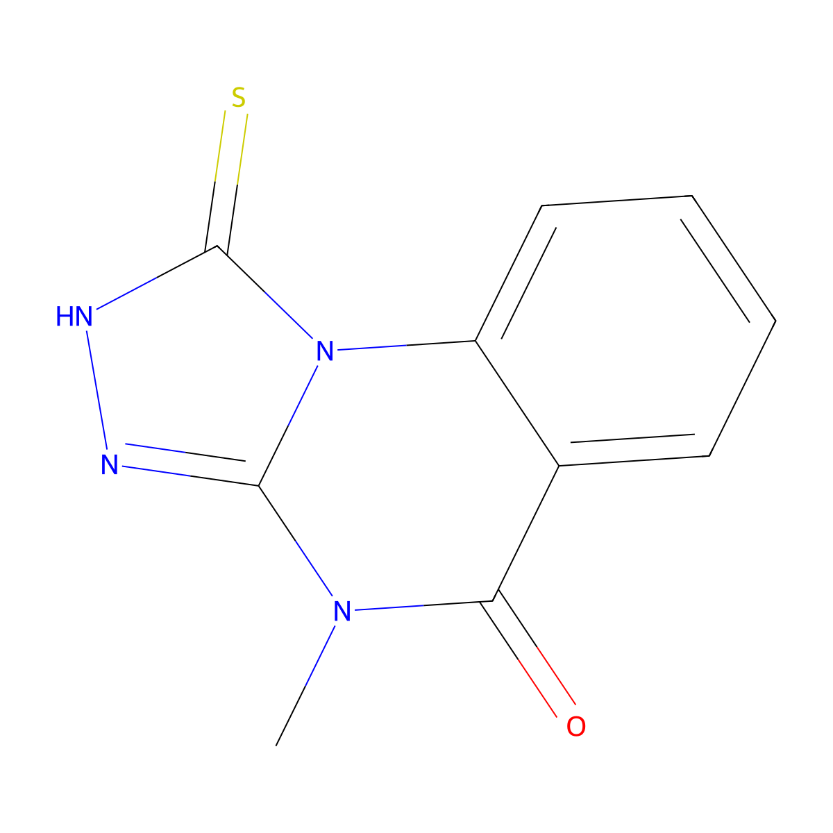 1-Mercapto-4-methyl-[1,2,4]triazolo[4,3-a]quinazolin-5(4H)-one molecular structure, CAS 127570-96-1