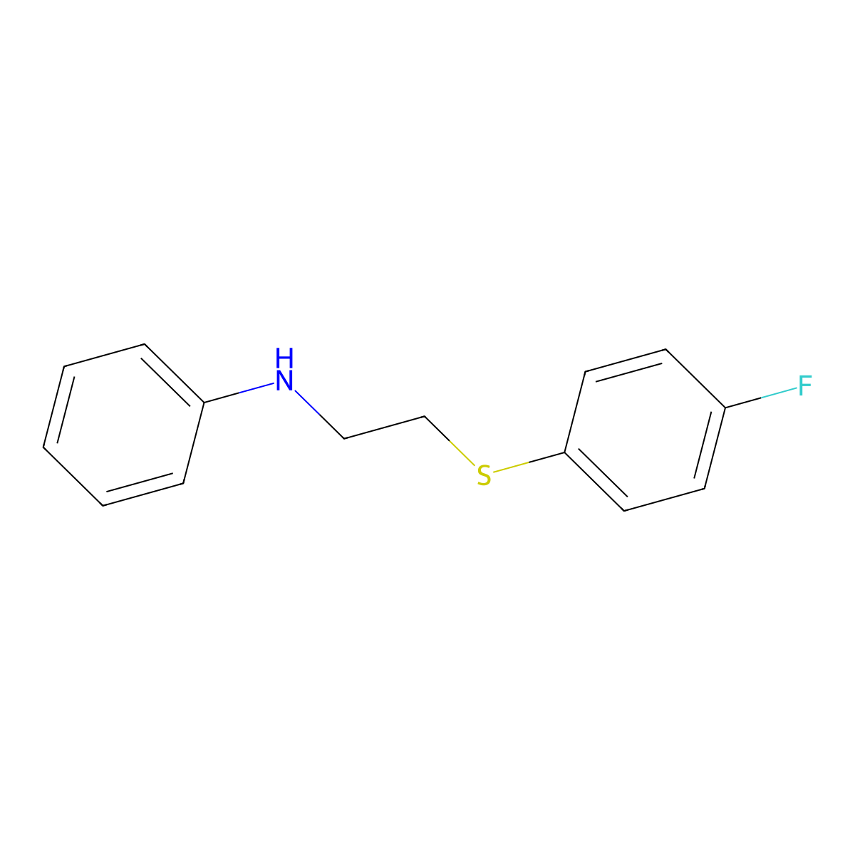 N-{2-[(4-fluorophenyl)sulfanyl]ethyl}aniline molecular structure, CAS 1275711-70-0