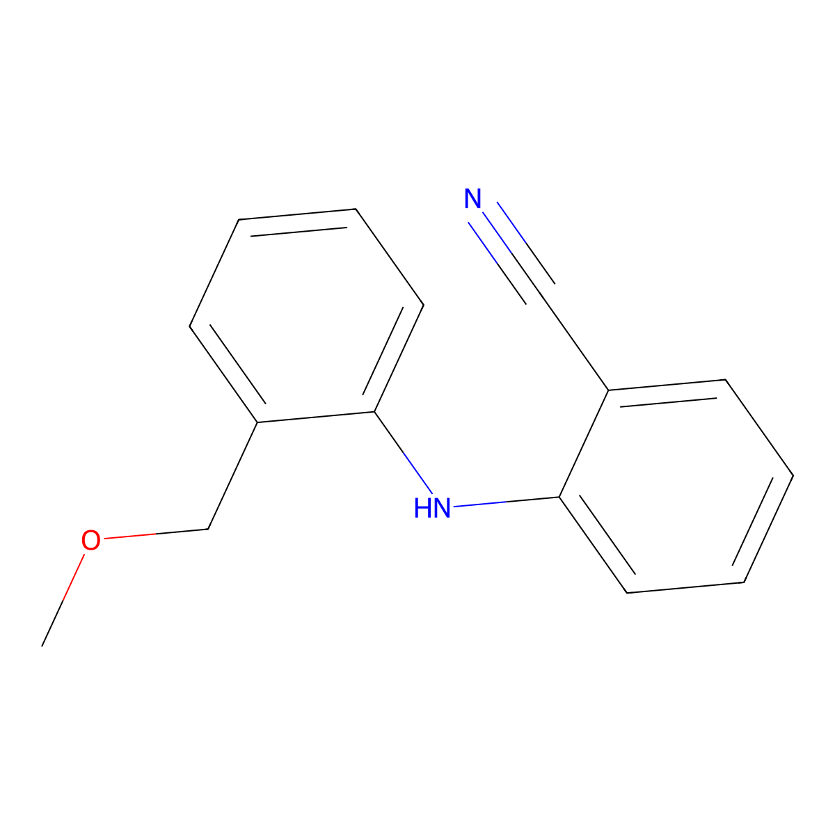 2-{[2-(Methoxymethyl)phenyl]amino}benzonitrile molecular structure, CAS 1275714-59-4