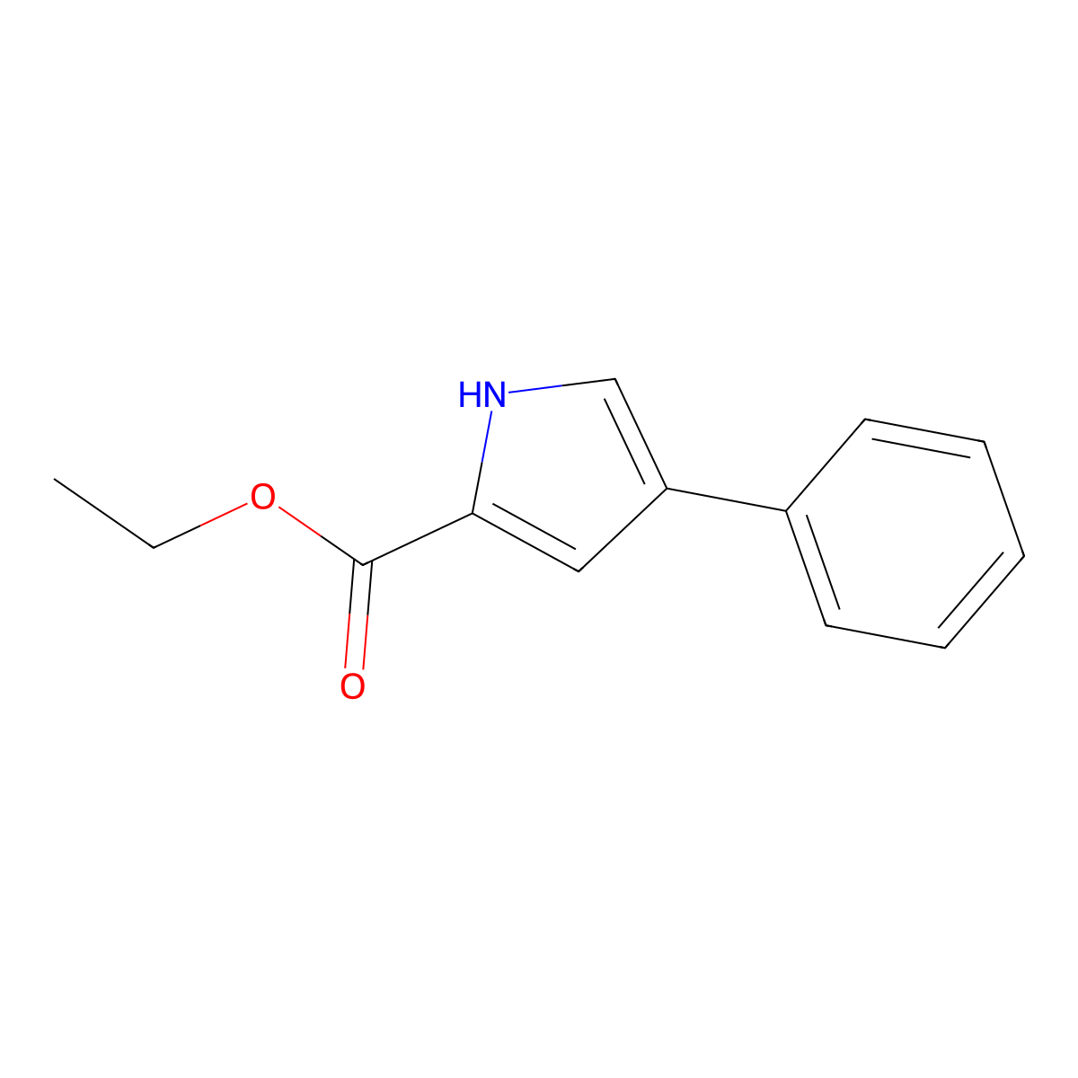 Ethyl 4-phenyl-1H-pyrrole-2-carboxylate molecular structure, CAS 127572-58-1