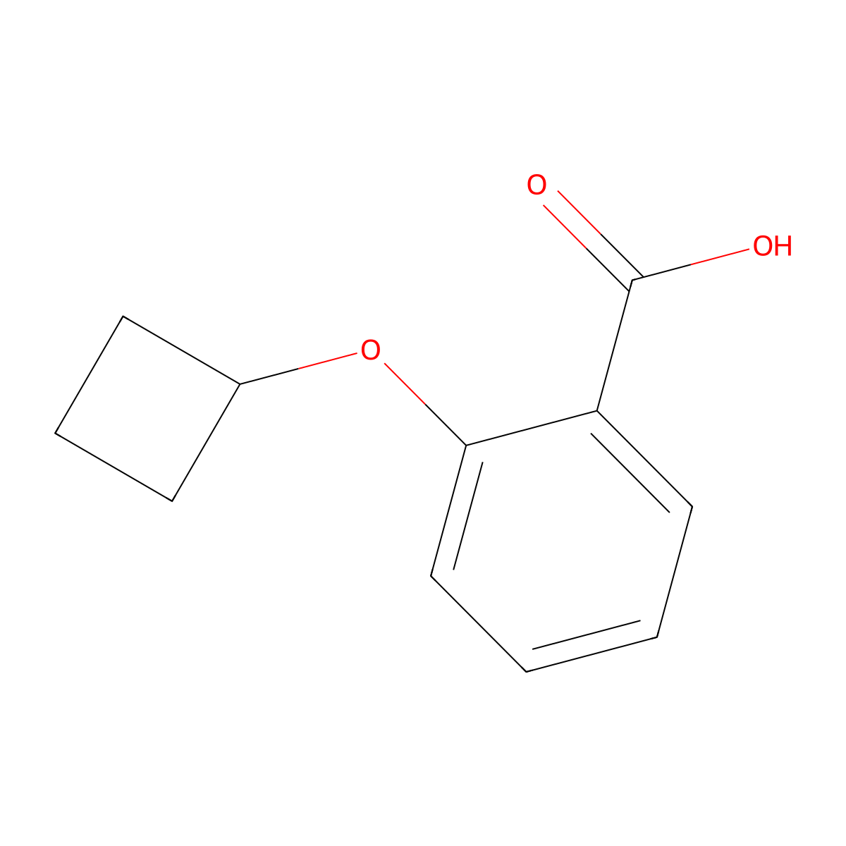 2-Cyclobutoxybenzoic acid molecular structure, CAS 1275723-72-2