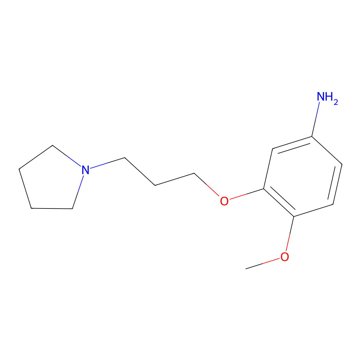 4-Methoxy-3-(3-(pyrrolidin-1-yl)propoxy)aniline molecular structure, CAS 1275728-83-0