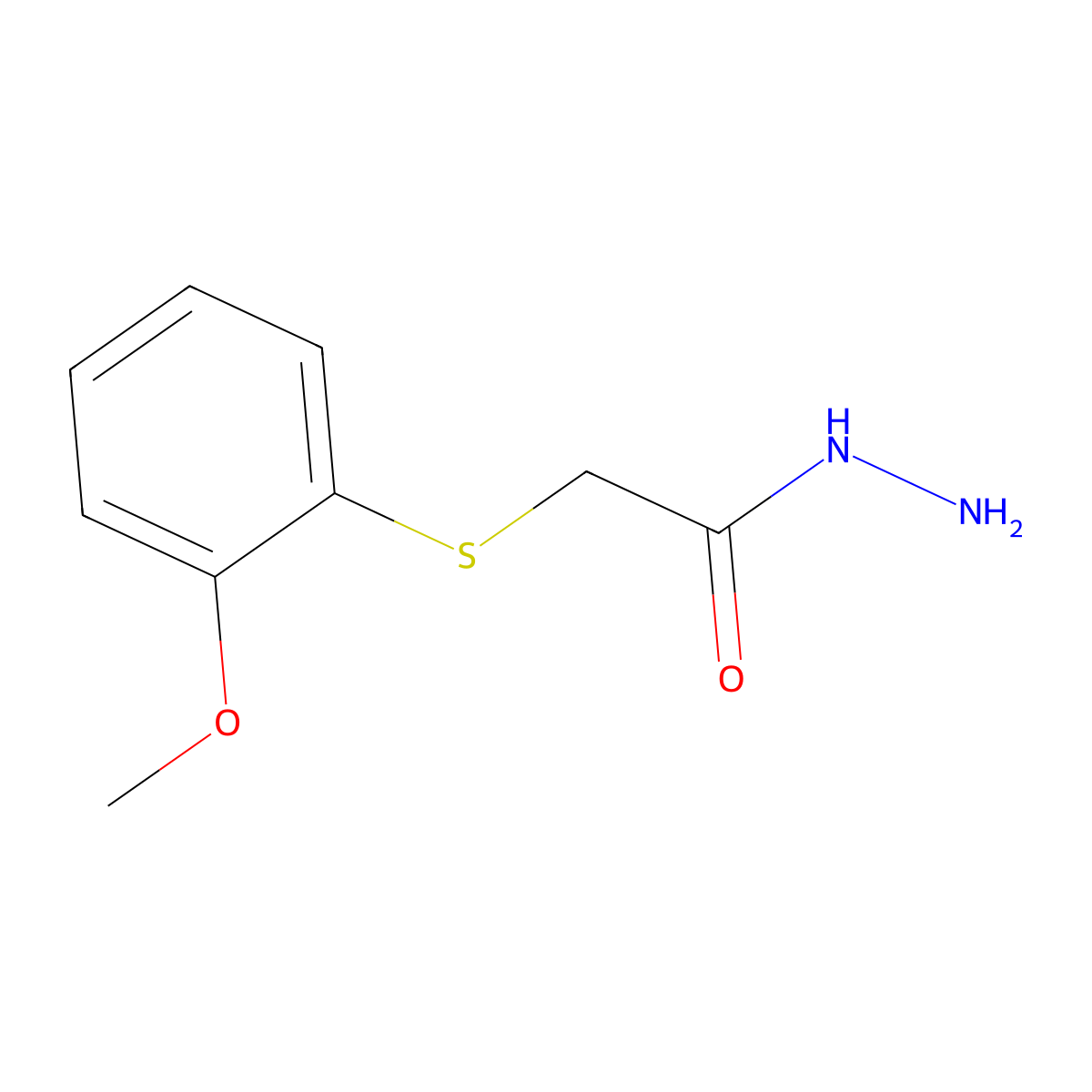 2-[(2-Methoxyphenyl)sulfanyl]acetohydrazide molecular structure, CAS 1275744-80-3