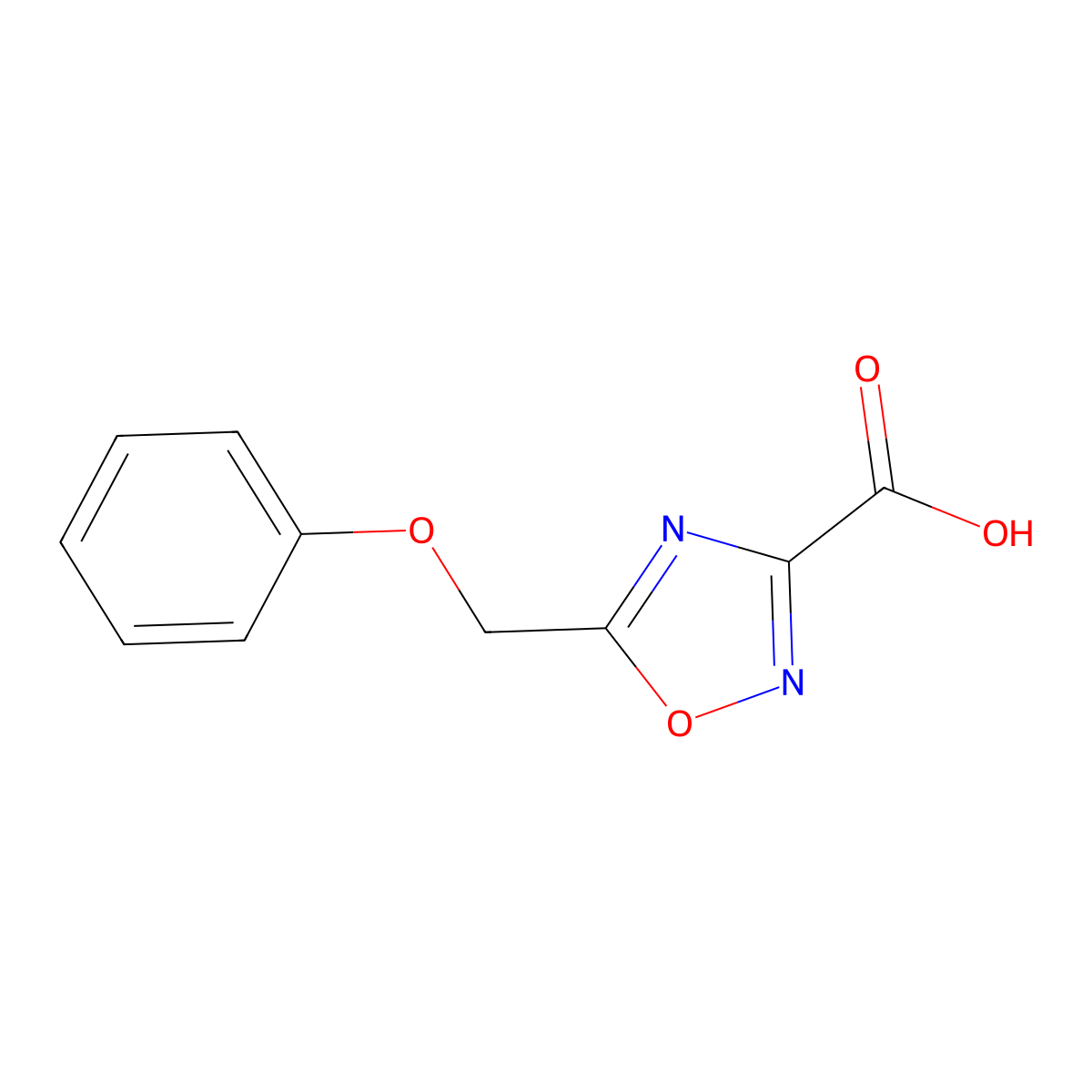 5-(Phenoxymethyl)-1,2,4-oxadiazole-3-carboxylic acid molecular structure, CAS 1275745-45-3