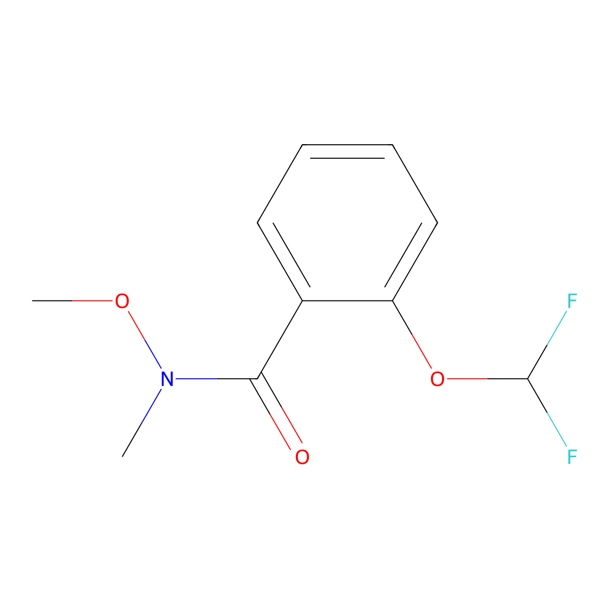 2-(difluoromethoxy)-N-methoxy-N-methylbenzamide molecular structure, CAS 1275755-34-4