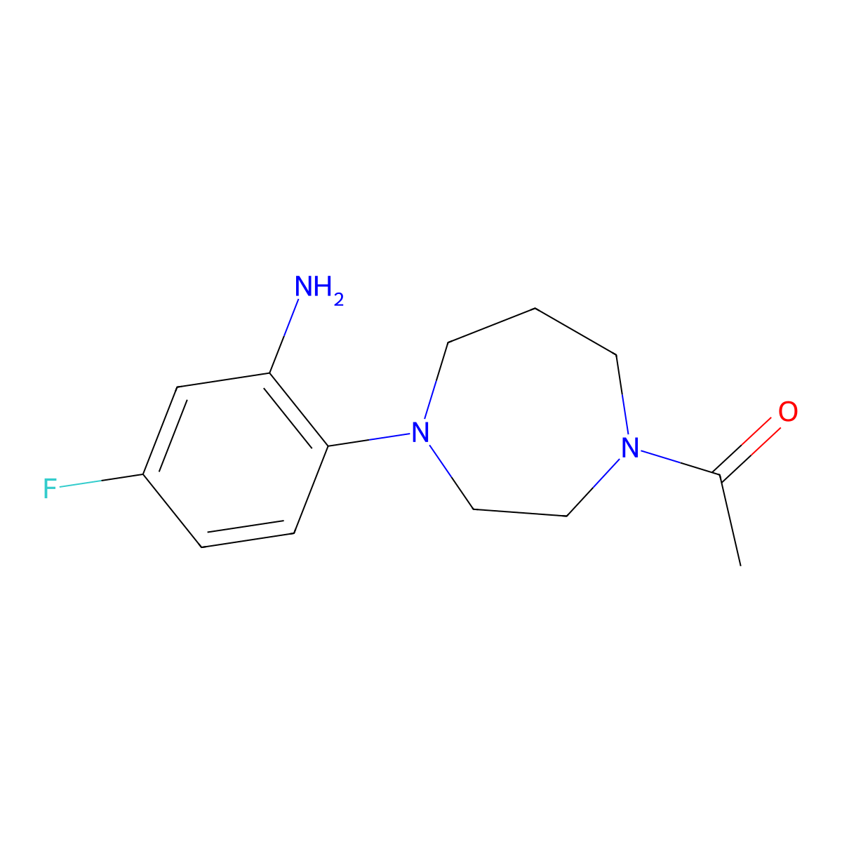 1-[4-(2-Amino-4-fluorophenyl)-1,4-diazepan-1-yl]ethan-1-one molecular structure, CAS 1275755-68-4