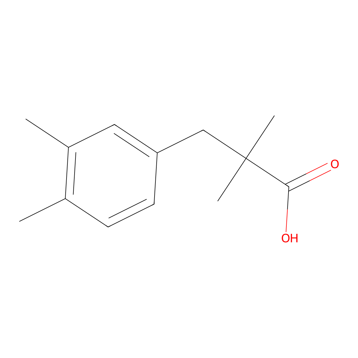 3-(3,4-Dimethylphenyl)-2,2-dimethylpropanoic acid molecular structure, CAS 1275760-89-8