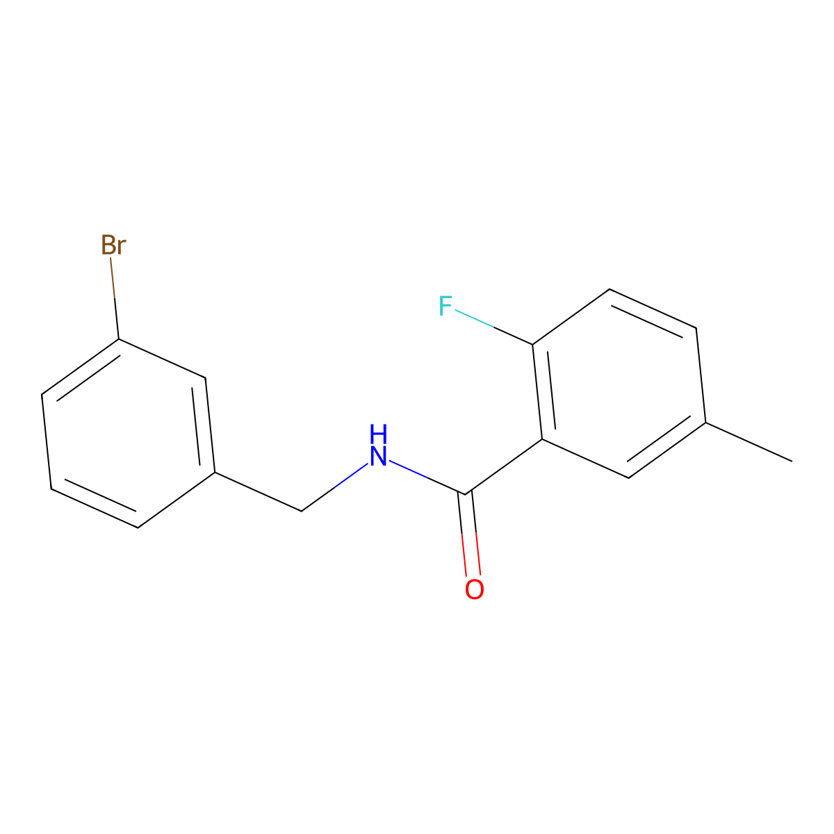 N-[(3-bromophenyl)methyl]-2-fluoro-5-methylbenzamide molecular structure, CAS 1275761-67-5