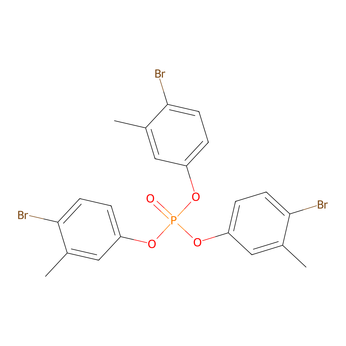 Tris(4-bromo-3-methylphenyl) phosphate molecular structure, CAS 127580-00-1