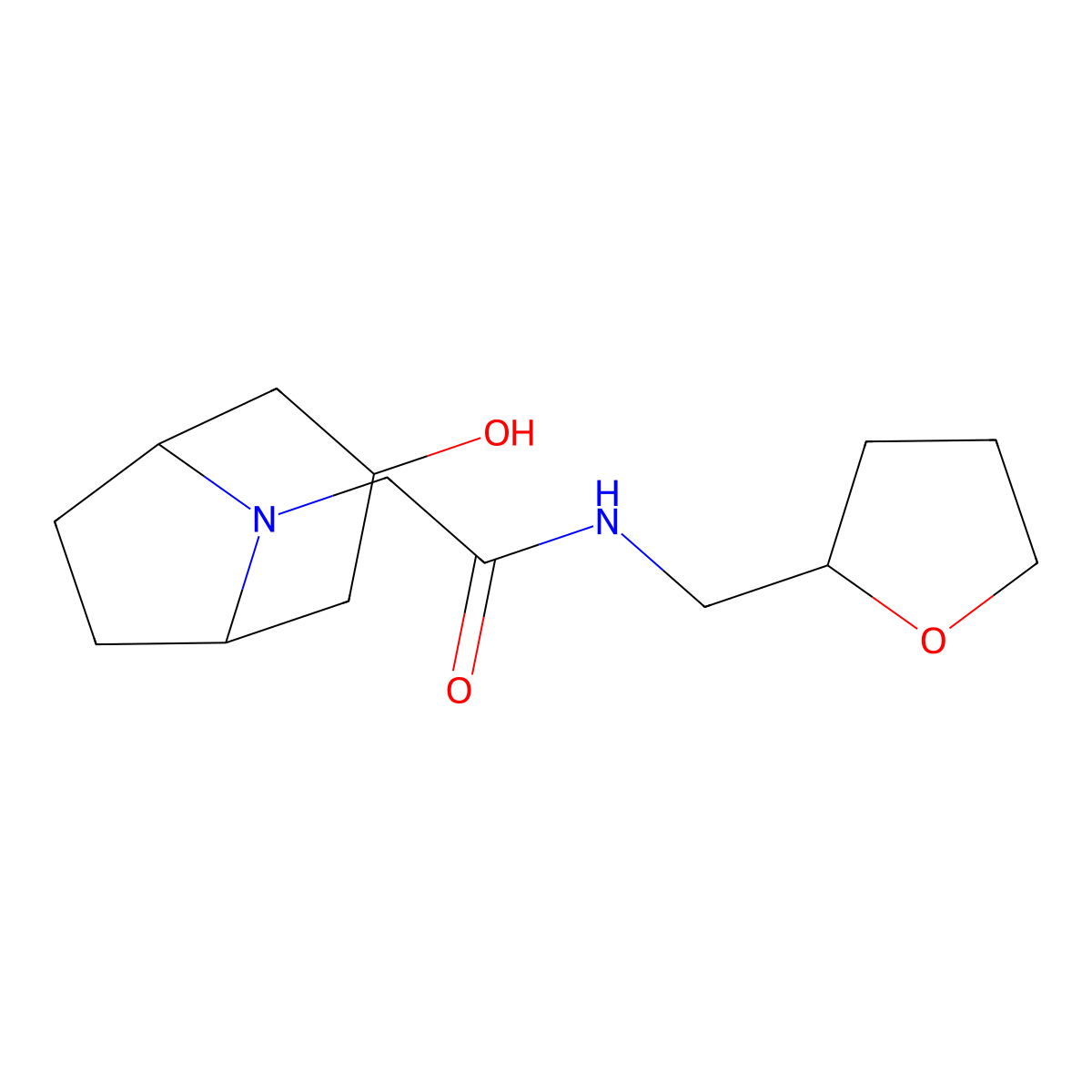 2-(3-hydroxy-8-azabicyclo[3.2.1]octan-8-yl)-N-(oxolan-2-ylmethyl)acetamide molecular structure, CAS 1275808-77-9