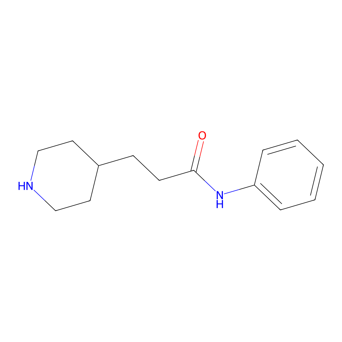 N-Phenyl-3-piperidin-4-yl-propionamide molecular structure, CAS 1275814-80-6
