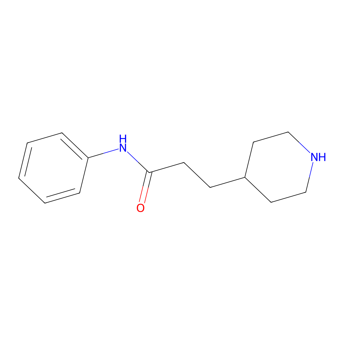 N-Phenyl-3-piperidin-4-yl-propionamide molecular structure, CAS 1275814-80-6