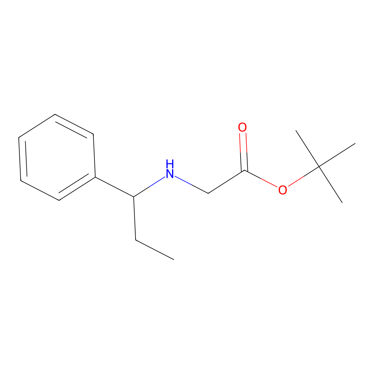 Tert-butyl 2-[(1-phenylpropyl)amino]acetate molecular structure, CAS 1275828-97-1