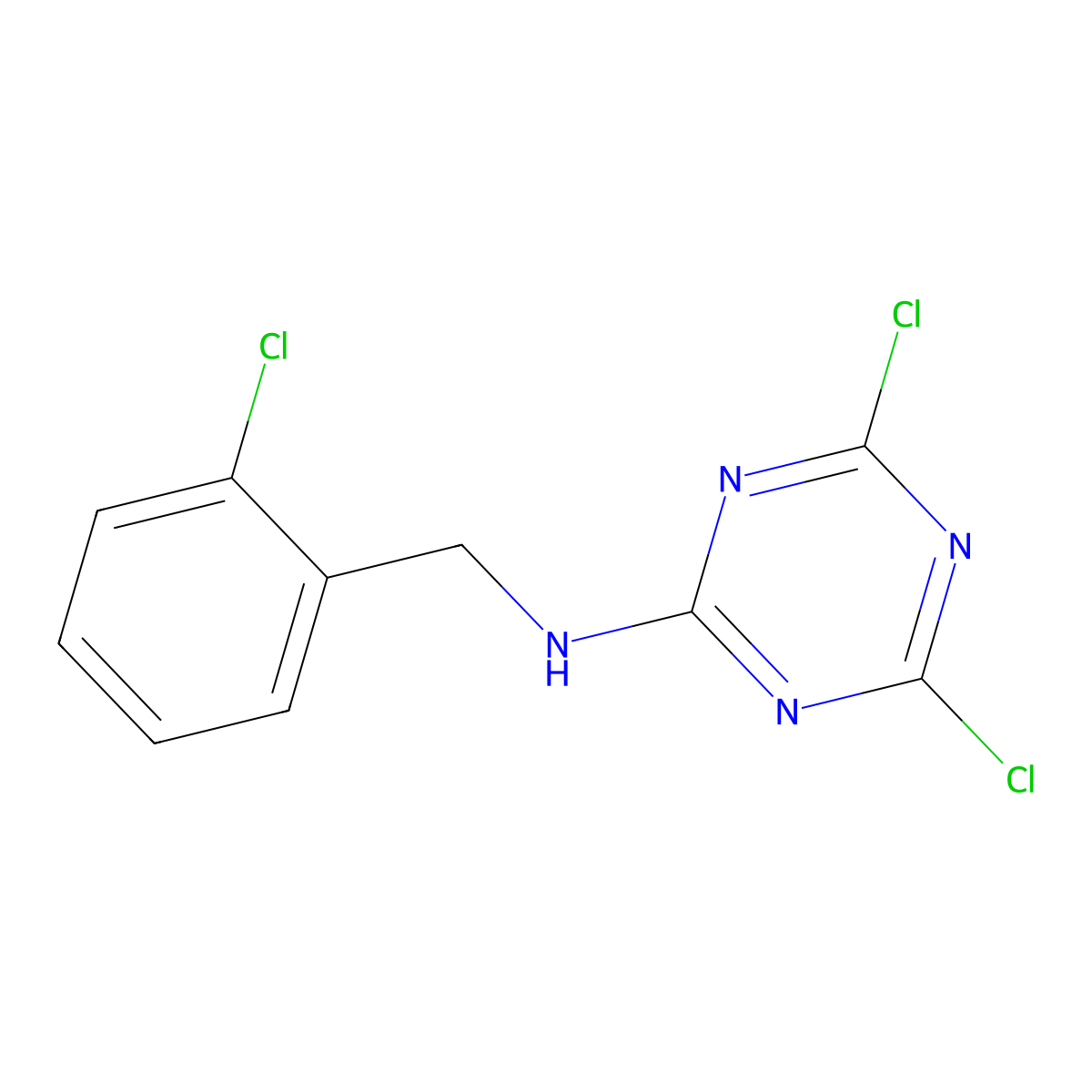 4,6-dichloro-N-[(2-chlorophenyl)methyl]-1,3,5-triazin-2-amine molecular structure, CAS 1275833-44-7