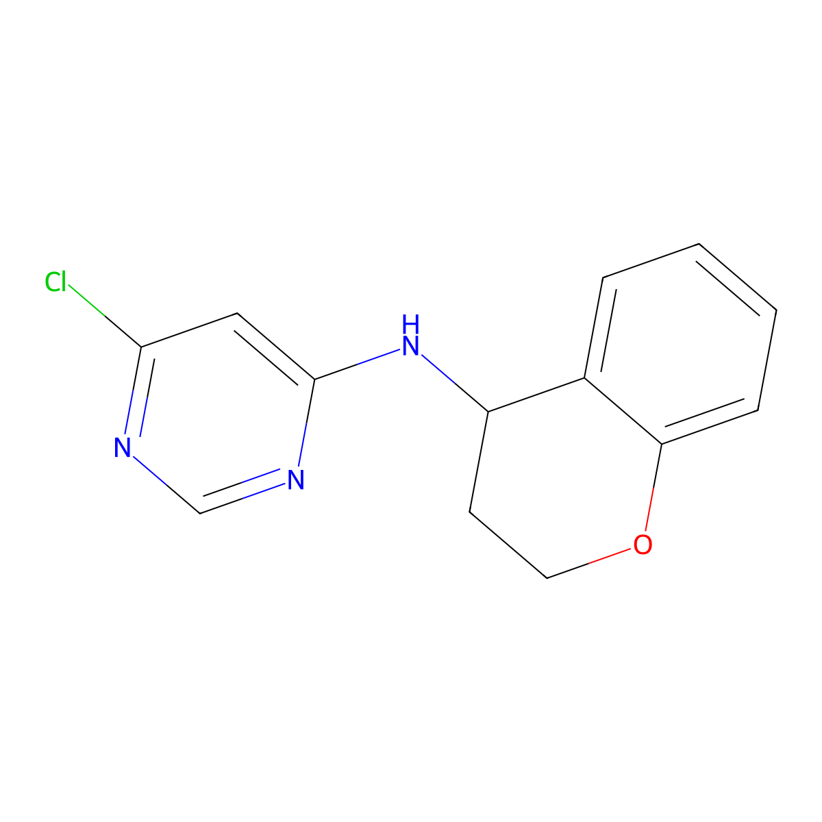 6-chloro-N-(3,4-dihydro-2H-1-benzopyran-4-yl)pyrimidin-4-amine molecular structure, CAS 1275835-34-1