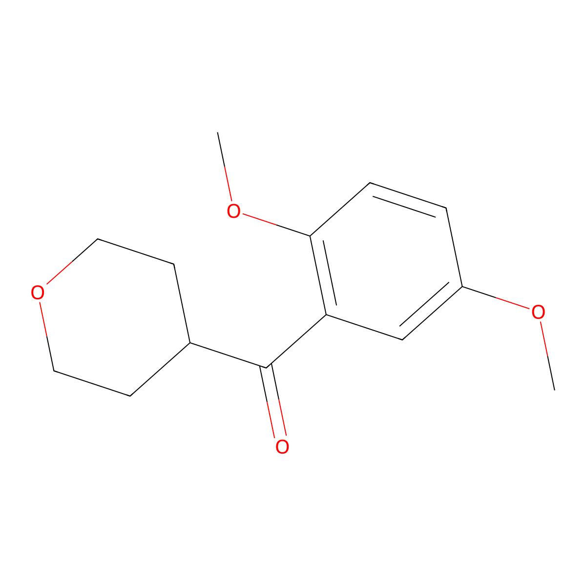 (2,5-Dimethoxyphenyl)(tetrahydro-2H-pyran-4-yl)methanone molecular structure, CAS 1275858-97-3
