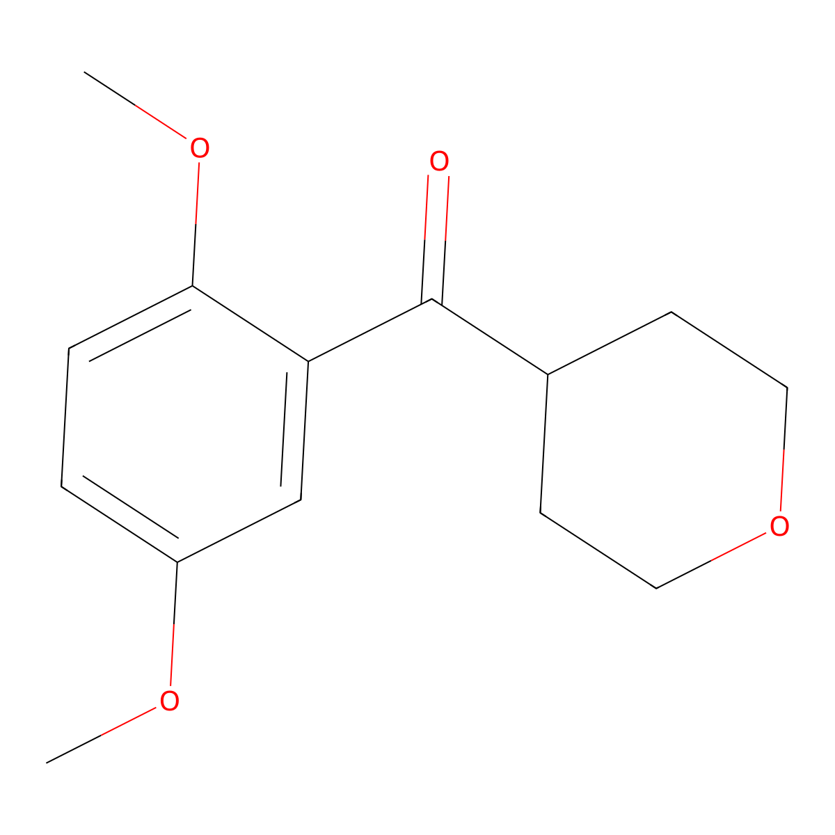 (2,5-Dimethoxyphenyl)(tetrahydro-2H-pyran-4-yl)methanone molecular structure, CAS 1275858-97-3