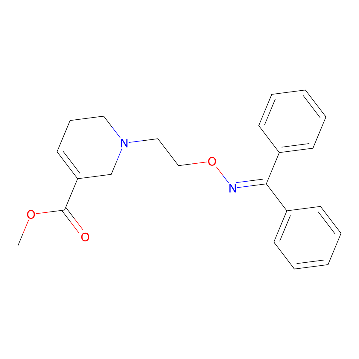 1-[2-[[(Diphenylmethylene)amino]oxy]ethyl]-1,2,5,6-tetrahydro-3-pyridinecarboxylic acid methyl ester molecular structure, CAS 127586-66-7