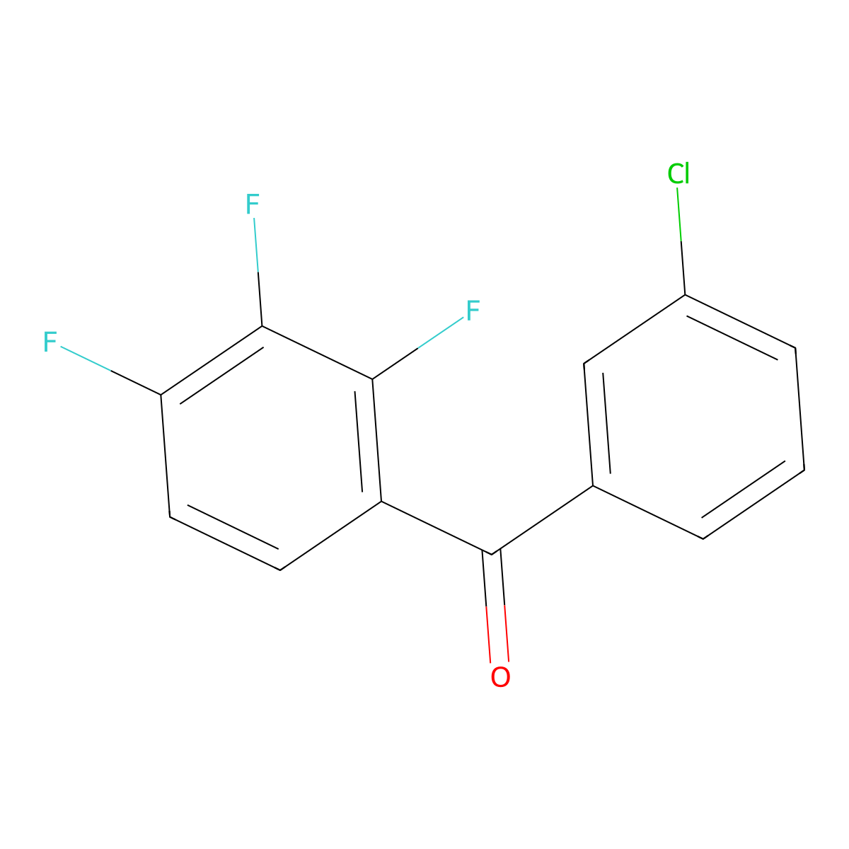 (3-Chlorophenyl)(2,3,4-trifluorophenyl)methanone molecular structure, CAS 1275870-49-9