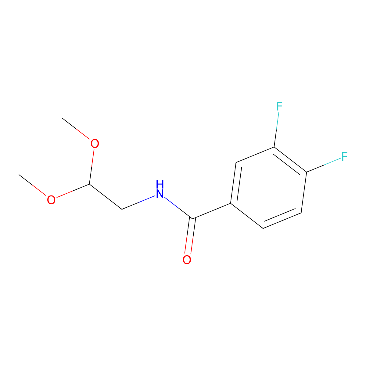 N-(2,2-dimethoxyethyl)-3,4-difluorobenzamide molecular structure, CAS 1275879-69-0