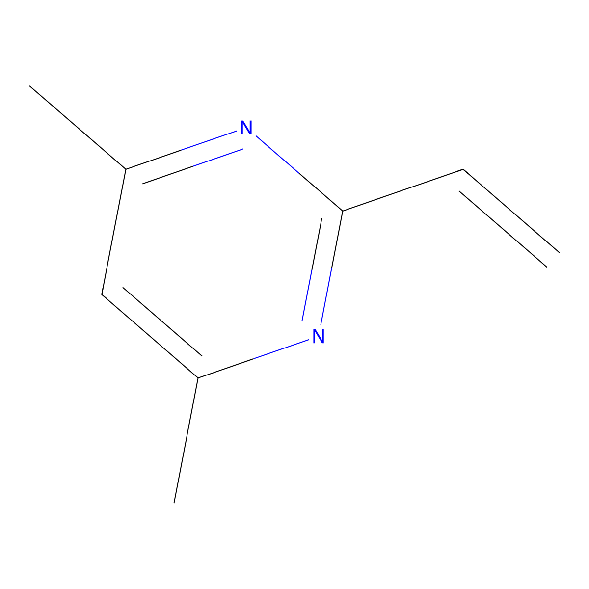4,6-Dimethyl-2-vinylpyrimidine molecular structure, CAS 127588-25-4
