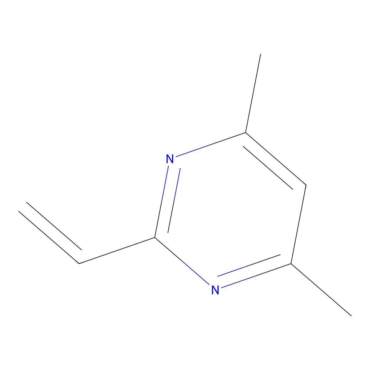 4,6-Dimethyl-2-vinylpyrimidine molecular structure, CAS 127588-25-4