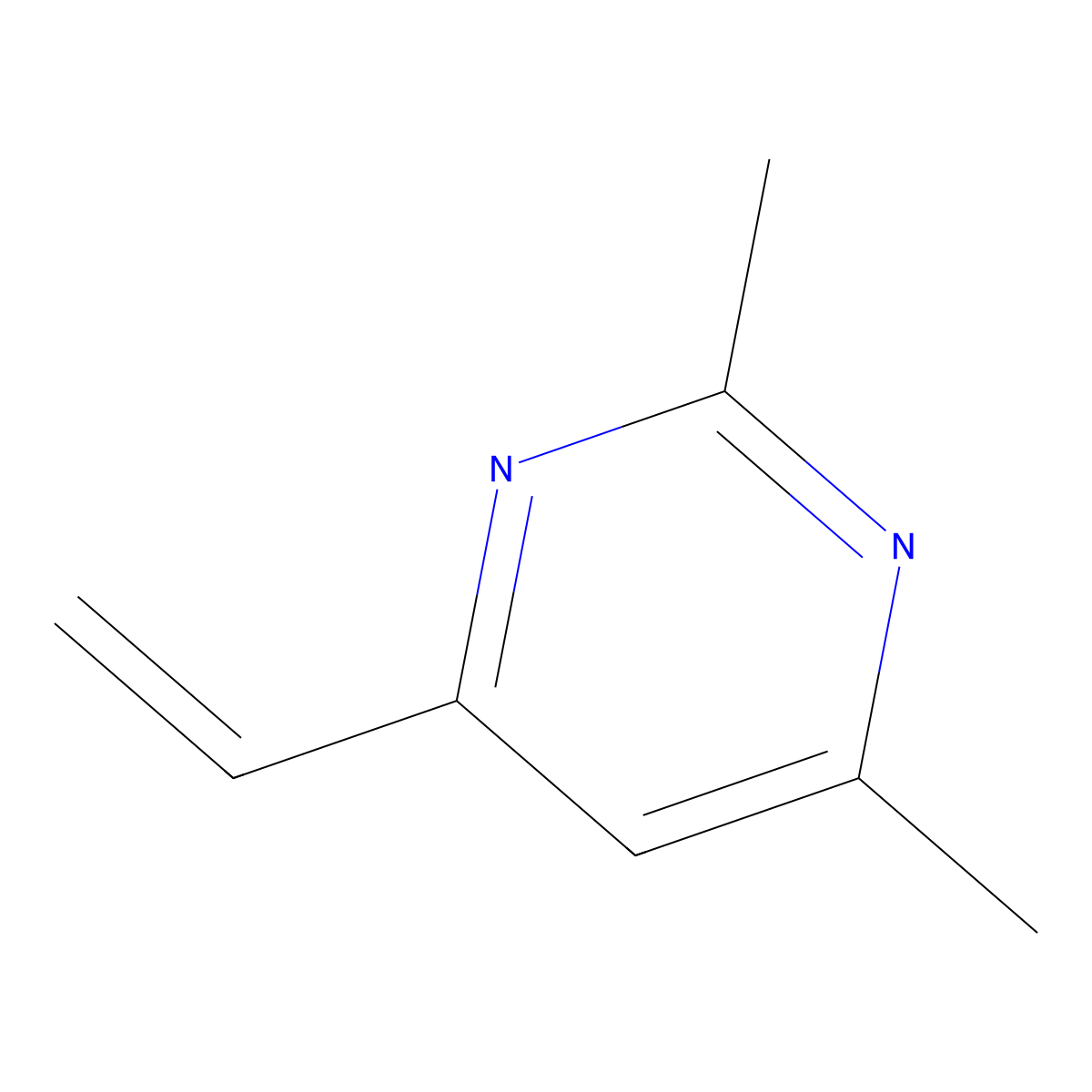 4-Ethenyl-2,6-dimethylpyrimidine molecular structure, CAS 127588-28-7
