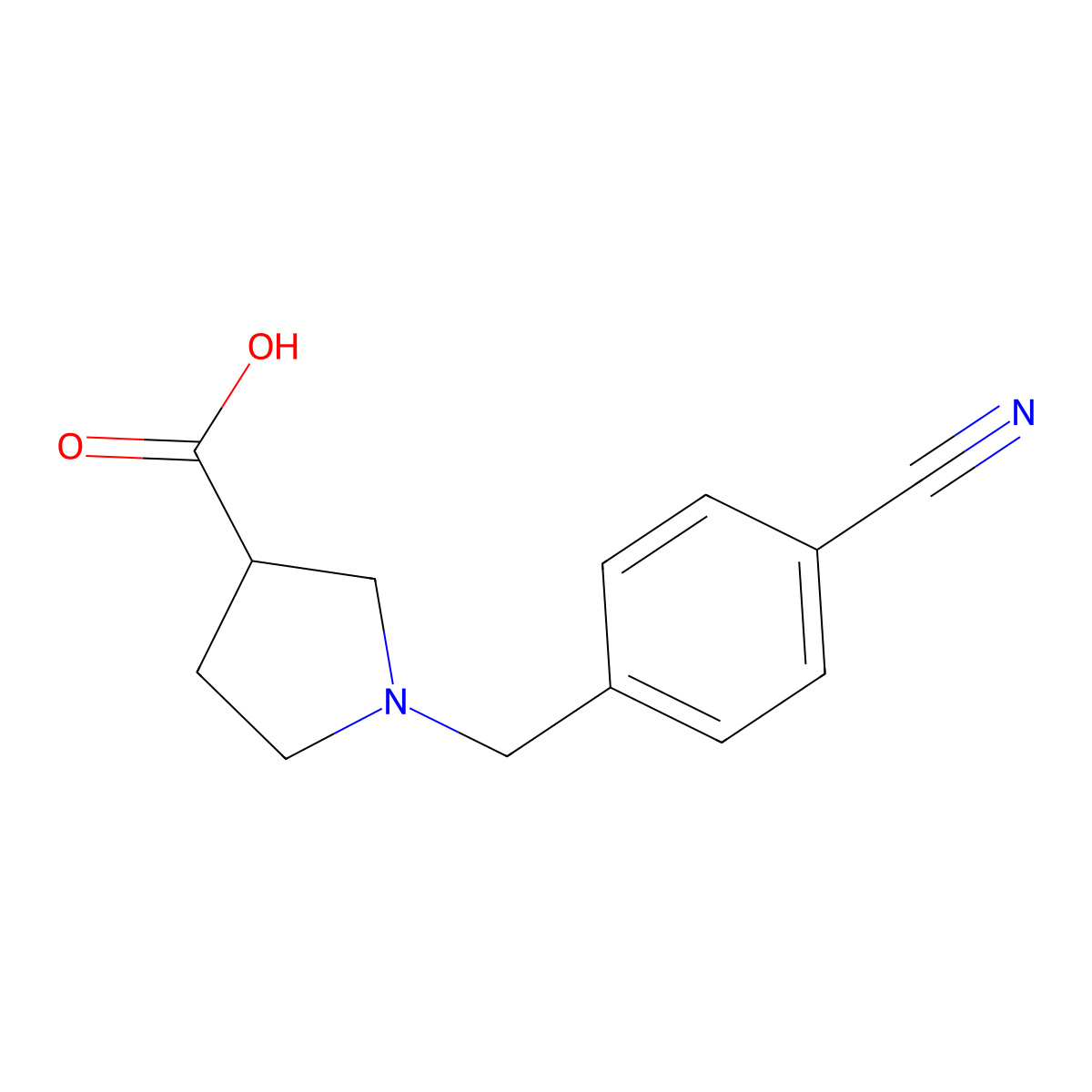 1-(4-Cyanobenzyl)pyrrolidine-3-carboxylic acid molecular structure, CAS 1275884-14-4