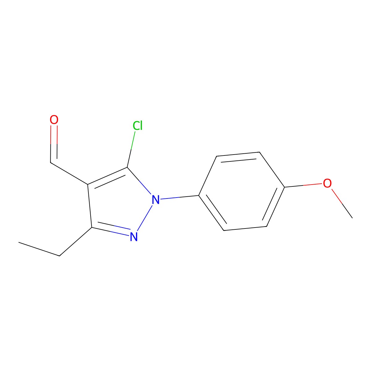 5-Chloro-3-ethyl-1-(4-methoxyphenyl)-1H-pyrazole-4-carbaldehyde molecular structure, CAS 1275909-89-1