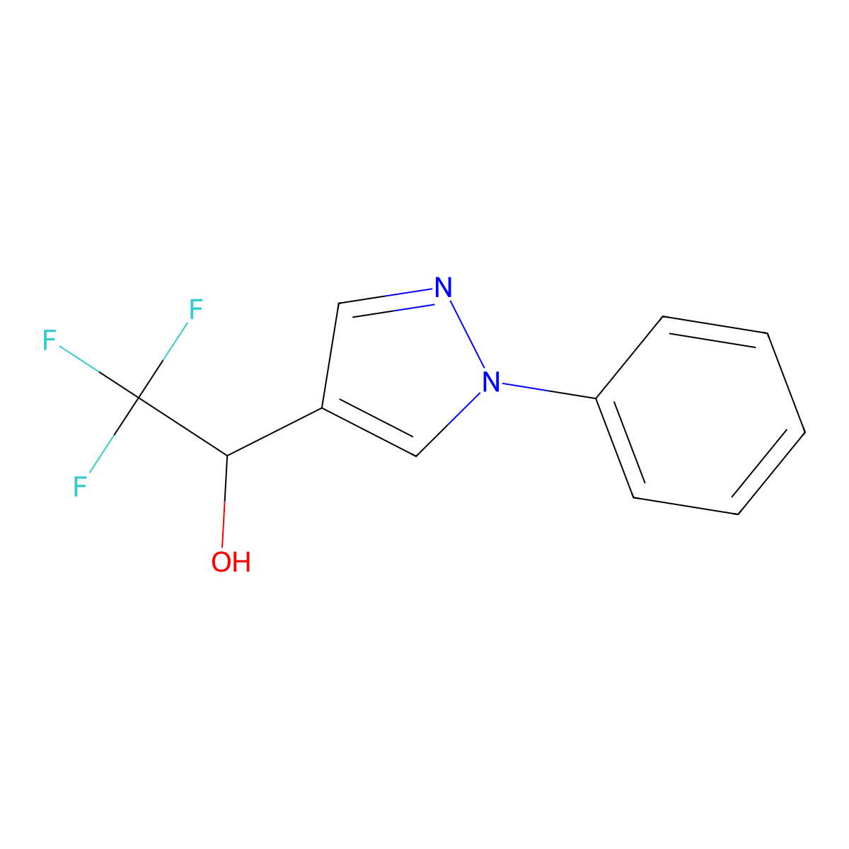 2,2,2-trifluoro-1-(1-phenyl-1H-pyrazol-4-yl)ethan-1-ol molecular structure, CAS 1275913-48-8