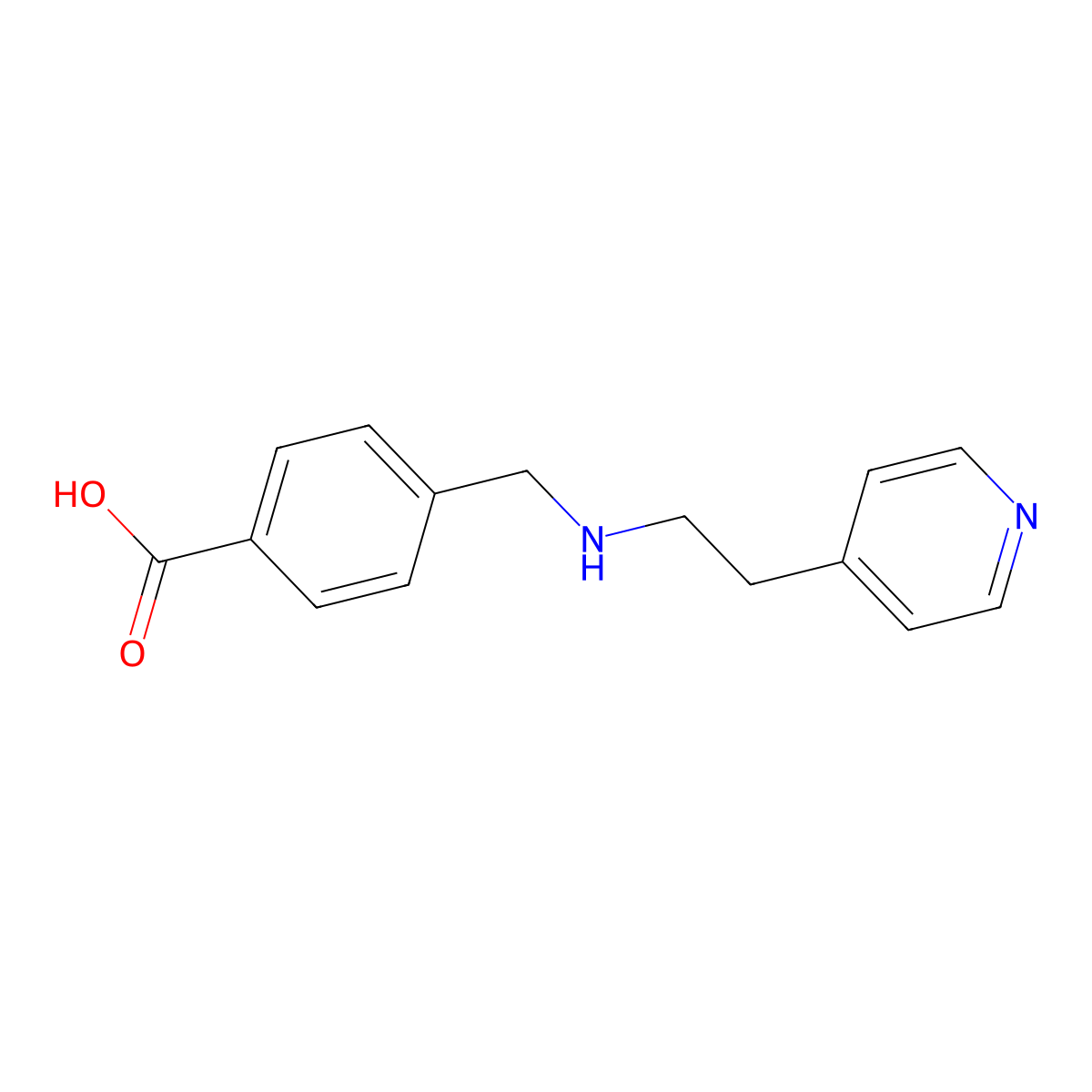 4-({[2-(Pyridin-4-yl)ethyl]amino}methyl)benzoic acid molecular structure, CAS 1275919-27-1