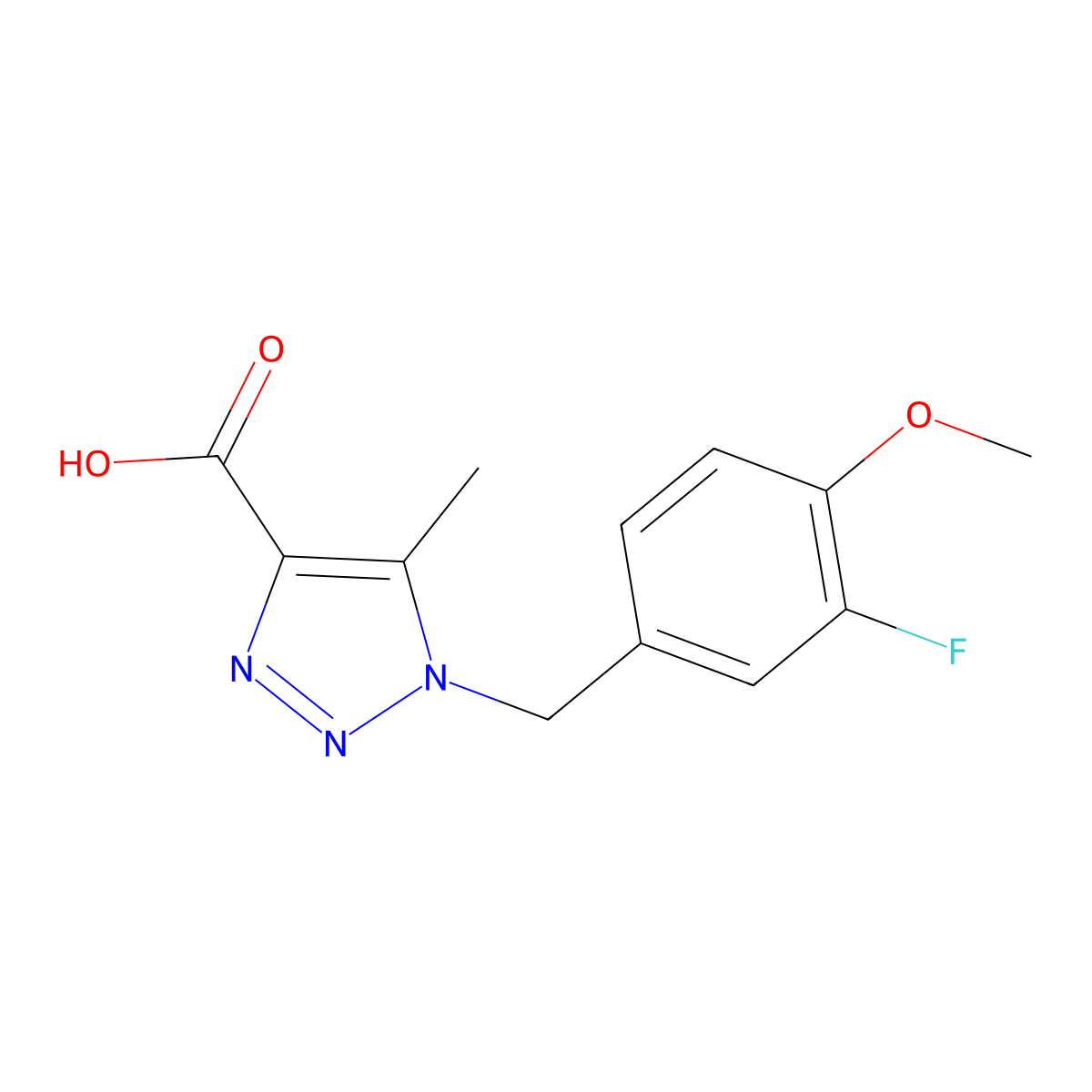 1-(3-fluoro-4-methoxybenzyl)-5-methyl-1H-1,2,3-triazole-4-carboxylic acid molecular structure, CAS 1275921-15-7