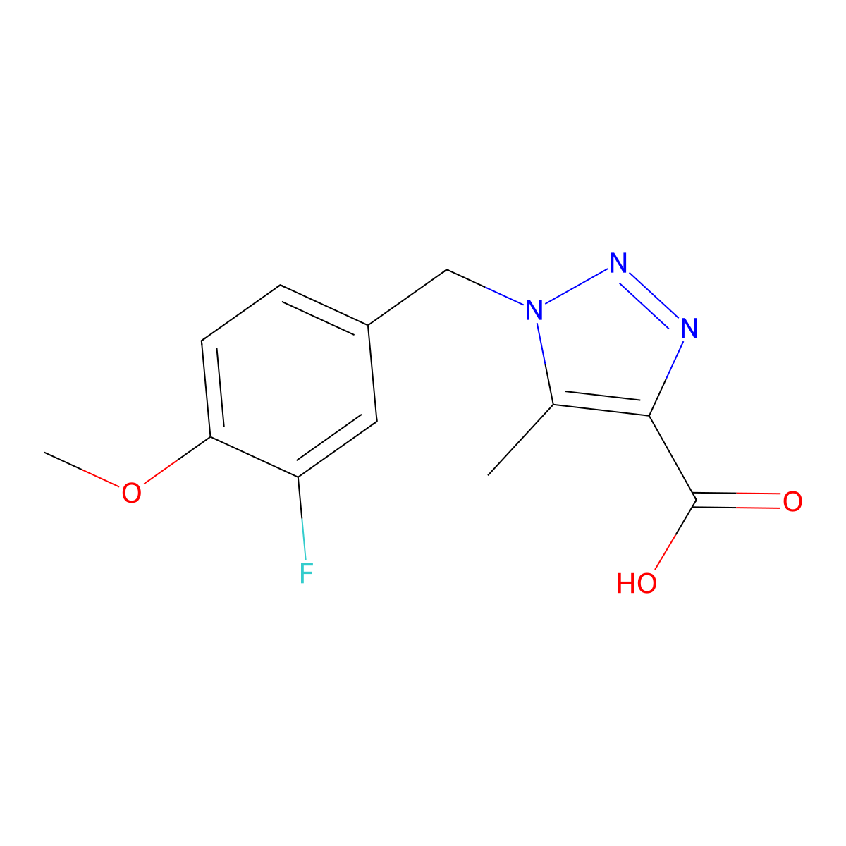 1-(3-fluoro-4-methoxybenzyl)-5-methyl-1H-1,2,3-triazole-4-carboxylic acid molecular structure, CAS 1275921-15-7