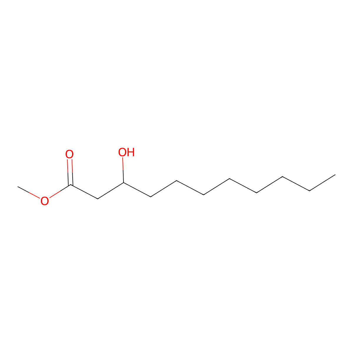 Methyl 3-hydroxyundecanoate molecular structure, CAS 127593-21-9