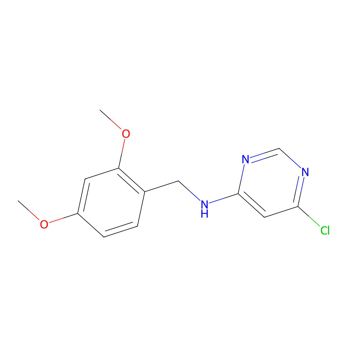 6-Chloro-N-(2,4-dimethoxybenzyl)pyrimidin-4-amine molecular structure, CAS 1275930-89-6