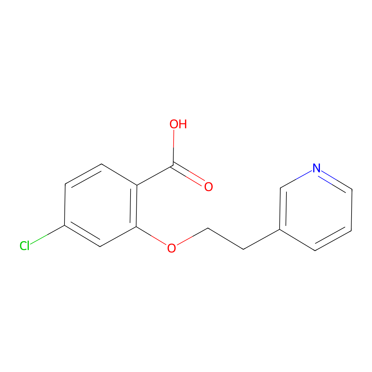 4-Chloro-2-[2-(pyridin-3-yl)ethoxy]benzoic acid molecular structure, CAS 1275950-89-4