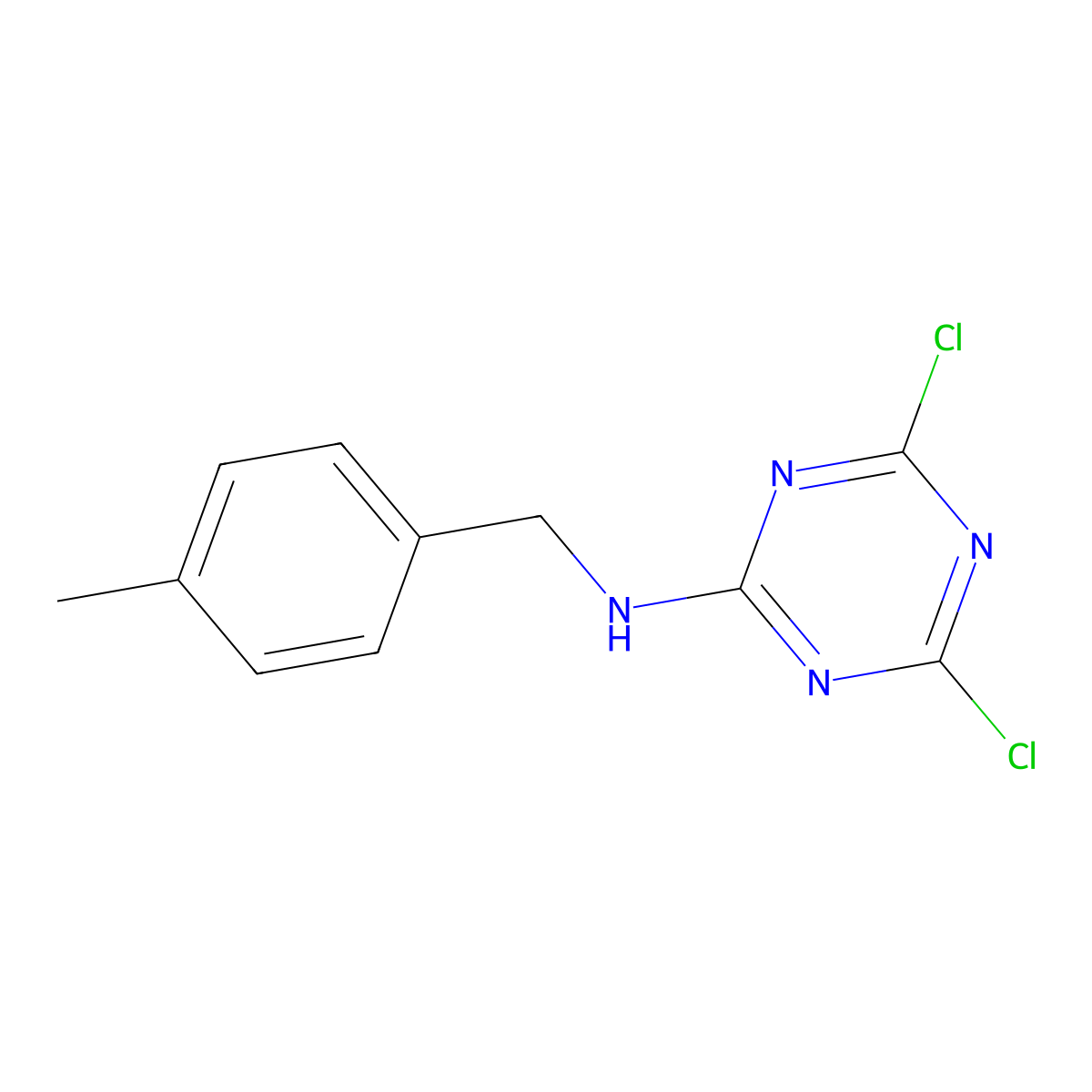 4,6-dichloro-N-[(4-methylphenyl)methyl]-1,3,5-triazin-2-amine molecular structure, CAS 1275952-27-6