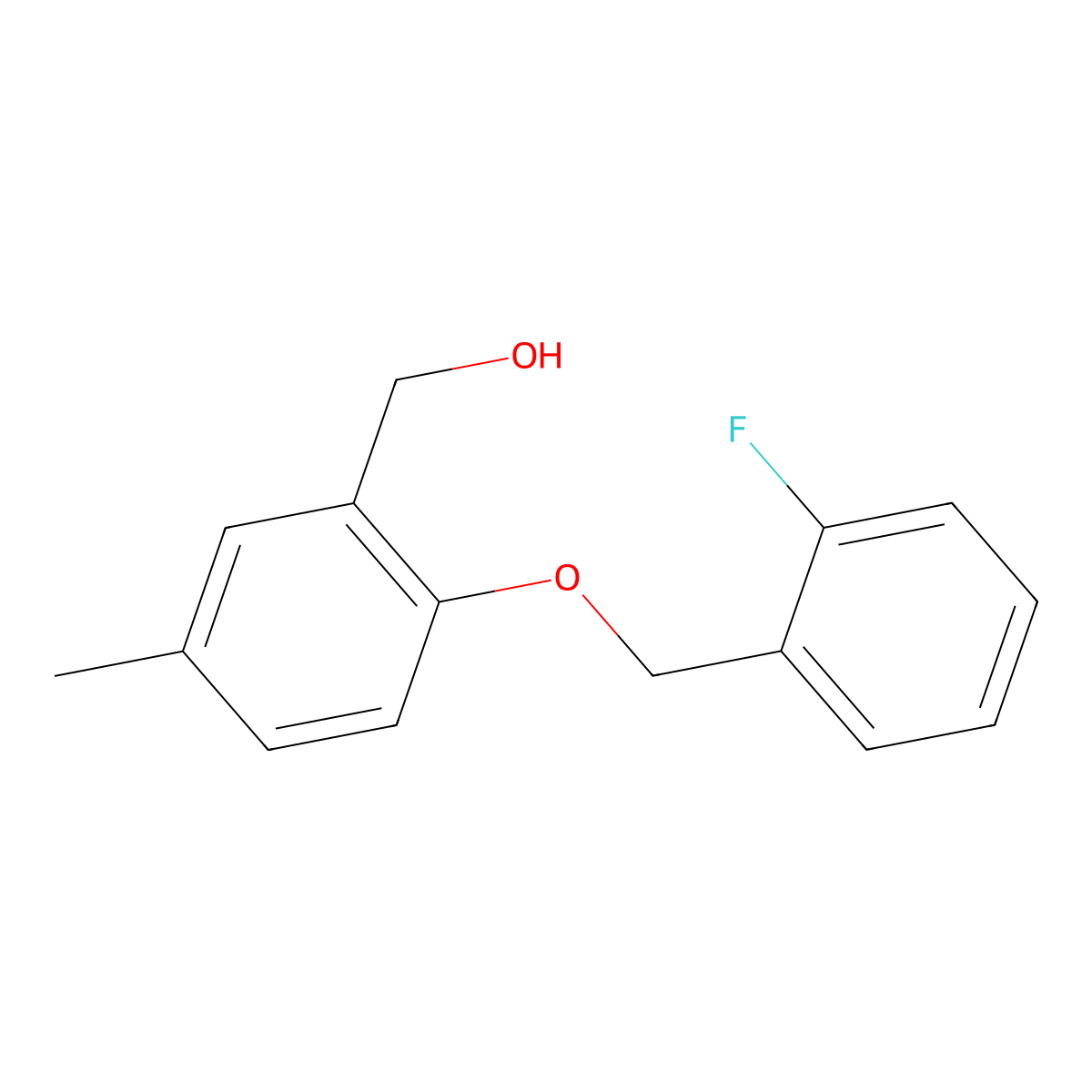 (2-((2-Fluorobenzyl)oxy)-5-methylphenyl)methanol molecular structure, CAS 1275959-78-8