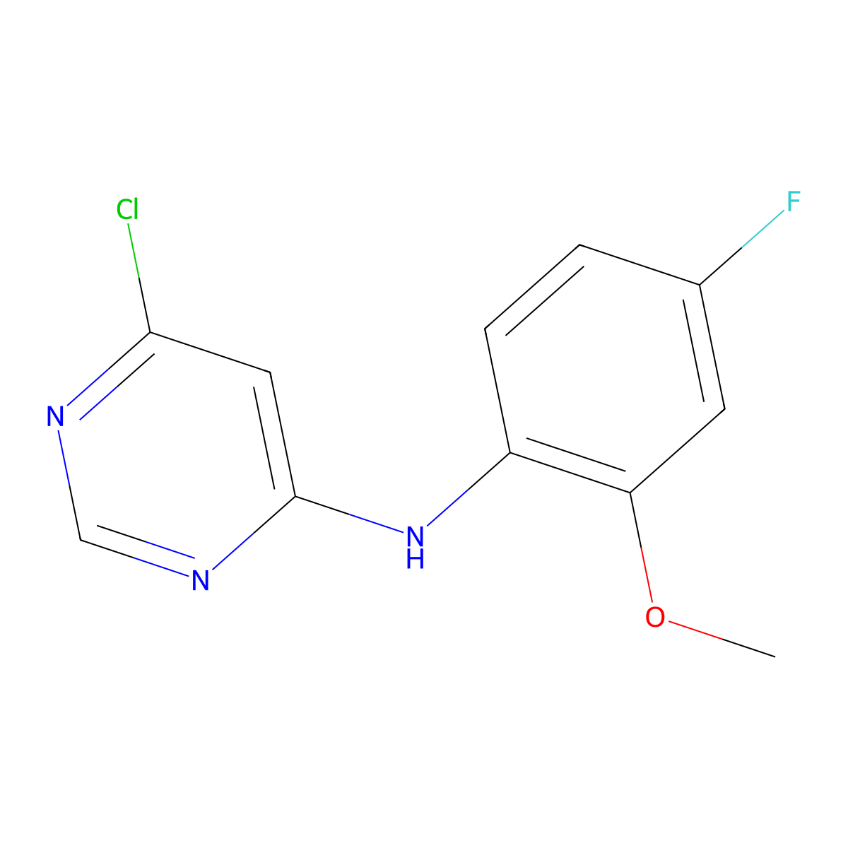6-chloro-N-(4-fluoro-2-methoxyphenyl)pyrimidin-4-amine molecular structure, CAS 1275995-55-5